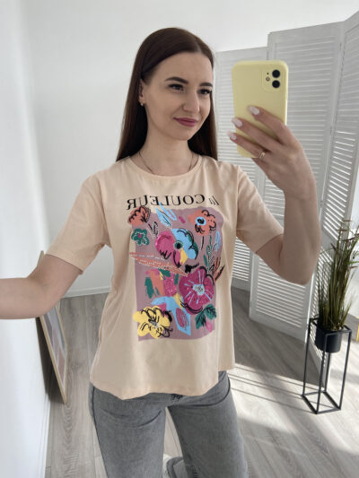 Футболка жіноча бежева Olivia