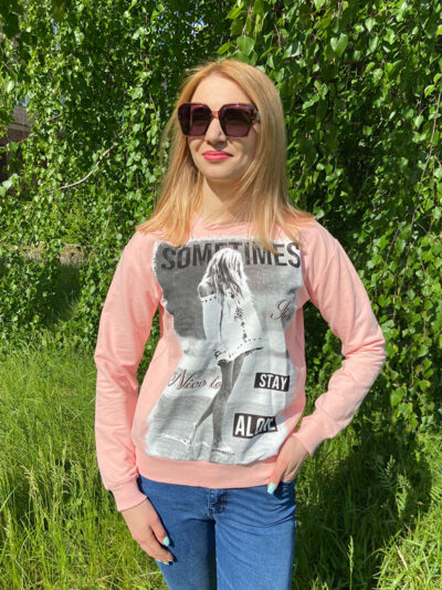 Світшот жіночий рожевий NEW NOCE