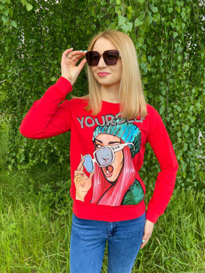 Світшот жіночий червоний NEW NOCE