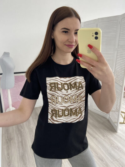 Футболка жіноча Mint з принтом Amour
