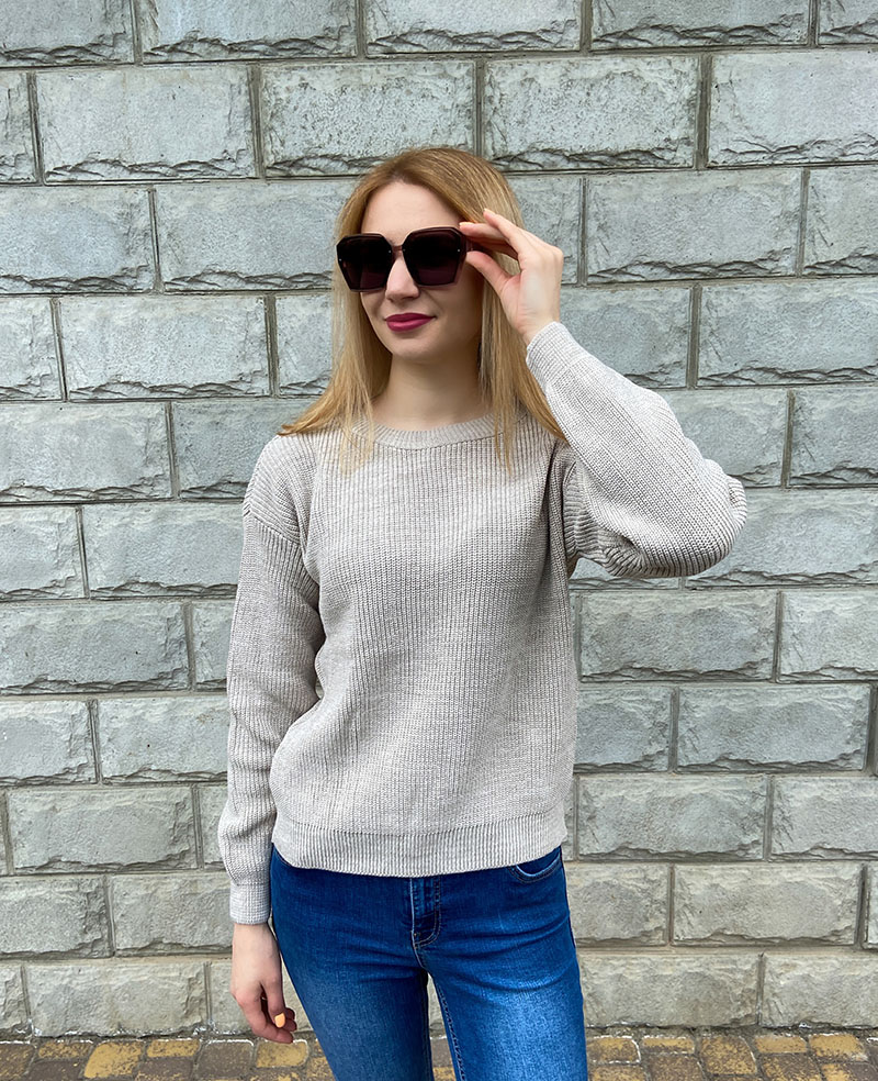 Зображення Светр жіночий бежевий Rosalie однотонний 3 Светр жіночий бежевий Rosalie однотонний 3