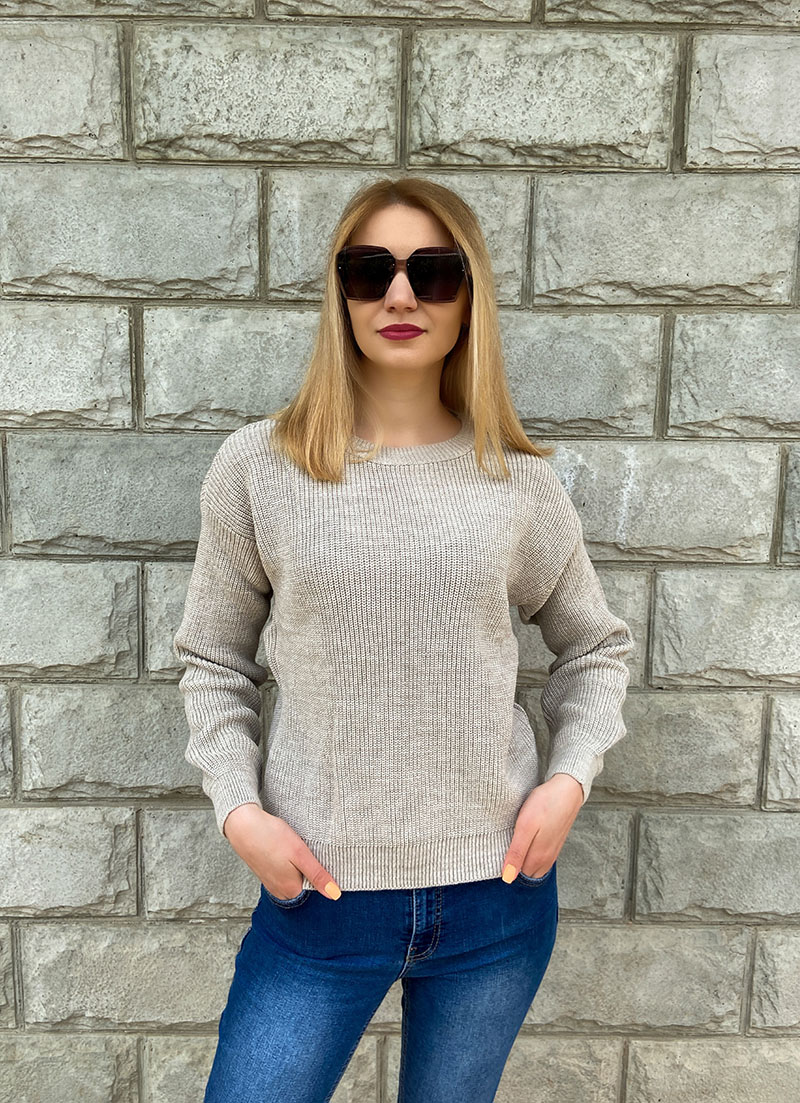 Зображення Светр жіночий бежевий Rosalie однотонний 2 Светр жіночий бежевий Rosalie однотонний 2