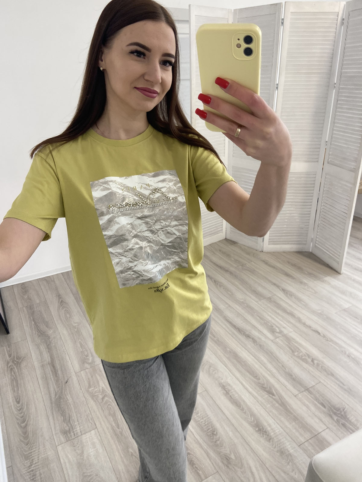 Зображення Футболка жіноча Mint срібний принт 5 Футболка жіноча Mint срібний принт 5