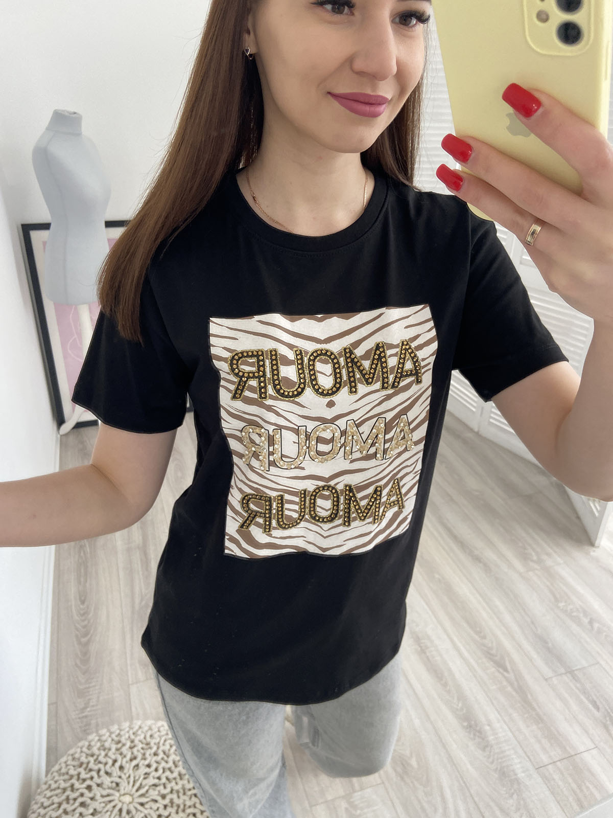 Зображення Футболка жіноча Mint з принтом Amour 3 Футболка жіноча Mint з принтом Amour 3