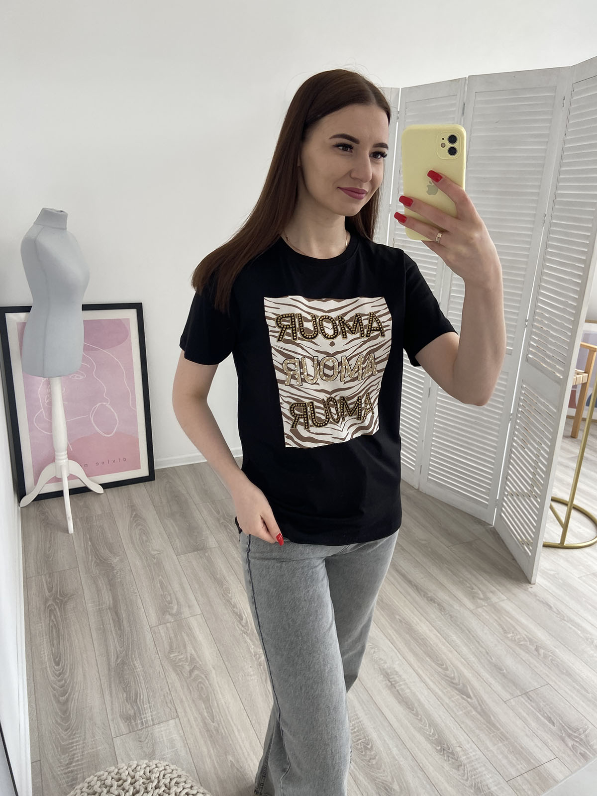 Зображення Футболка жіноча Mint з принтом Amour 4 Футболка жіноча Mint з принтом Amour 4